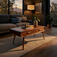 Ridgeline Hardwood Coffee Table With Two Drawers, view 5