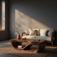 Modern Coffee Table With Curved Storage For Living Room, view 5