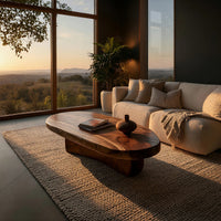 Stoneform Coffee Table with Live-Edge Wood Top, view 5