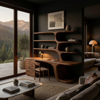 Driftform Desk, Hand-Shaped from Solid Walnut Planks, view 5