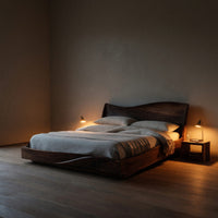Solid Wood Bed Frame Handcrafted Bedroom Interiors, view 5
