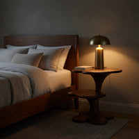 Solid Wood Nightstand Artistic With Sculptural Multi Tier Bedroom, view 5