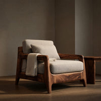 Solid Wood Chair Lounge With Wide Seat Living Room, view 5