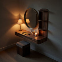Solid Wood Dressing Table Rustic Vanity Desk Bedroom Room Personal Makeup, view 5