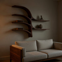 Solid Wood Wall Mounted Shelf Farmhouse Style Living Room, view 5