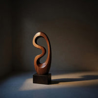 Solid Wood Sculpture Wall Art Rustic Solid Abstract Statue, view 5