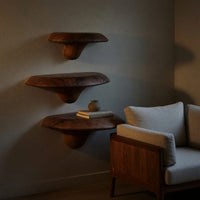 Solid Wood Mushroom Shelf Farmhouse Solid Bedroom Decor, view 5
