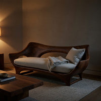 Solid Wood Sofa With Sculptural Shape Home Living, view 5