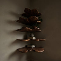 Solid Wood Corner Shelf Leaf Floating Bedroom Wall Decor Display, view 5