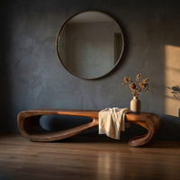 Modern Curved Entryway Bench For Hallway Accent, view 5