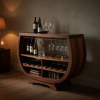 Solid Wood Bar Cabinet Wine With Wine Rack Dining Area, view 5
