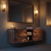 Solid Wood Bathroom Vanity Handcrafted Wall Modern, view 5