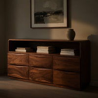 Solid Wood Sideboard Mid Century With Drawers Living Room, view 5