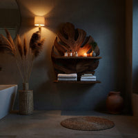 Solid Wood Corner Wall Bathroom Shelf Leaf, II, view 5