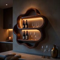 Solid Wood Wine Rack Minimalist Display Shelf Kitchen Dining, view 5