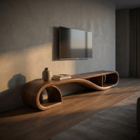 Scandinavian Sculptural Tv Console For Resort Interior Space, view 5