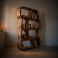 Scandinavian Artistic Bookshelf Display Organizer For Bedroom Space, view 5