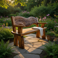Solid Wood Outdoor Garden Bench Solid Entryway Minimalist Home, view 5