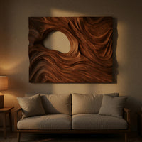 Undertow Carved Wood Wall Art Panel in Walnut, view 5 — view 5