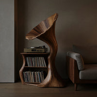 Solid Wood Record Player Stand Handcrafted Livingroom, view 5