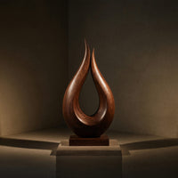 Solid Wood Sculpture Wall Art Handcrafted Solid Abstract Decor Contemporary Interiors, view 5