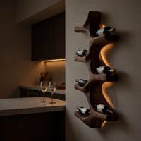 Solid Wood Wine Rack Wall Mounted Natural Kitchen, view 5