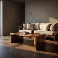 Minimalist Wood Coffee Table For High Ceiling Room, view 5
