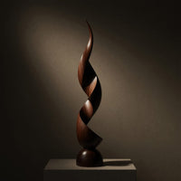 Solid Wood Sculpture Wall Art Handcrafted Organic Contemporary Landscape Office, view 5
