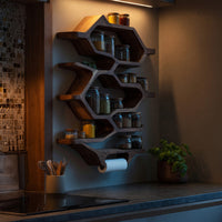 Solid Wood Spice Rack Handcrafted Kitchen Organization, view 5