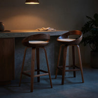 Solid Wood Bar Stool Curved Kitchen Island Counter Dining, view 5