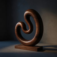 Solid Wood Sculpture Wall Art Farmhouse Large Twisted Spiral Floor Contemporary, view 5