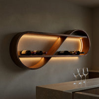 Solid Wood Wine Rack Scandinavian Open Shelf Apartment, view 5