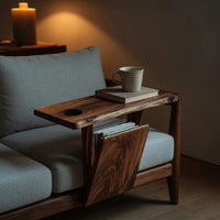 Solid Wood Sofa Arm Table Farmhouse Armrest Rustic, view 5