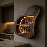 Solid Wood Wine Rack Glass Holder Shelf Dining Room, view 5
