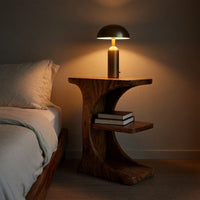 Solid Wood Nightstand With Storage Levels Bedroom, view 5