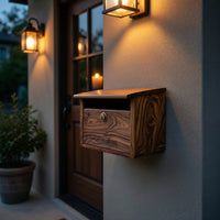 Solid Wood Mailbox Post Sculpture Outdoor Patio Rustic, II, view 5