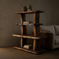 Solid Wood Standing Shelf Bookshelf Living Room Storage Modern, view 5