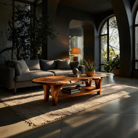 Oval Top, Branch-Form Legs, Coffee Table in Solid Wood, view 5