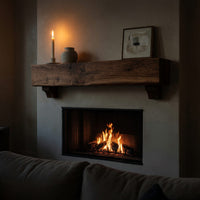 Solid Wood Floating Fireplace Mantel Shelf Cozy Living Room, view 5