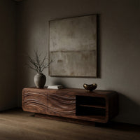 Solid Wood Sideboard Sculpted Living Room, view 5