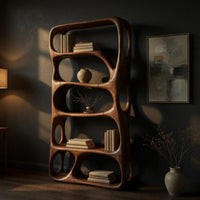 Five-Tier Bookshelf with Looped Oval Cutouts, view 5
