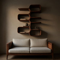 Solid Wood Wall Mounted Shelf Scandinavian Home, view 5