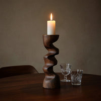 Solid Wood Candle Holder Rustic Stick Bedroom Cozy Ambience Styling, view 5