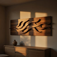 Braided Current Walnut Wall Relief, Low and Long, view 5 — view 5