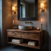 Solid Wood Bathroom Vanity Handcrafted Cabinet, view 5