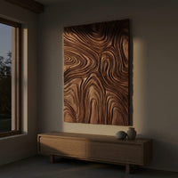 Chisel-Cut Contour Lines, Dark Walnut Relief Panel, view 5 — view 5
