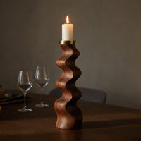 Solid Wood Candle Holder Handcrafted Stand Furniture Accent Display, view 5