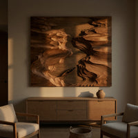 Hand-Carved Slot Canyon Wall Sculpture With a Lone Canoe, view 5 — view 5