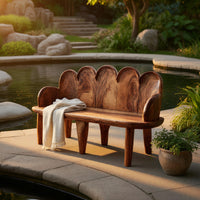 Solid Wood Outdoor Garden Bench Natural Live Edge Entryway Home Entry, view 5