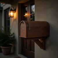Solid Wood Mailbox Post Sculpture Outdoor Patio Rustic, view 5